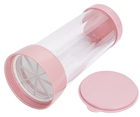 FLYAMAPIRIT Mehlsieb Kunststoff Puderzucker Edelstahl Feinmaschiges Mehlsieb Einhandsieb mit Deckel, Küchensieb Backshaker für Schokoladenpulver, Kakaopulver, Puderzucker, Mehl, Gewürzsieb