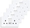 JIMEIDA 5 Pack Double Switched Socket 13 Amp with USB A and Type C Charging Ports Crystal White Glass Panel Wall Outlet Electric Power Socket