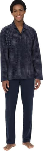 RAGNO Pigiama Uomo Interlock Invernale Aperto Davanti con Colletto Tasche e Taschino Articolo U686N7, 139F Fantasia Notte, 56