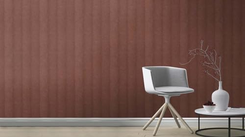 Rasch Papier peint 720365 - Papier peint intissé rouge-brun avec motif à chevrons - Brun rouge doré métallisé