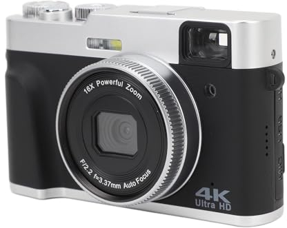 Fotocamera Digitale 4K per Fotografia, Fotocamera per Vlogging retrò con Messa a Fuoco Automatica da 48 MP per YouTube, Fotocamera da Viaggio Compatta con Schermo da 2,8 con