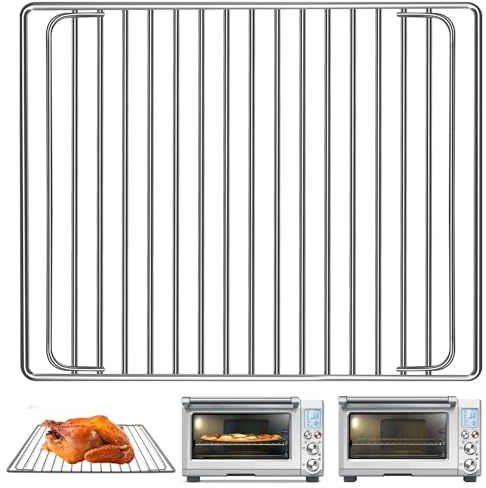 Smart Oven Rack for Breville Air Fryer Countertop Oven BOV845BSS, 14''×11.6'' Stainless Steel Air Fryer Accessories Replacement Parts Roasting Steamer Grill Racks Baking Tray，Dishwasher safe