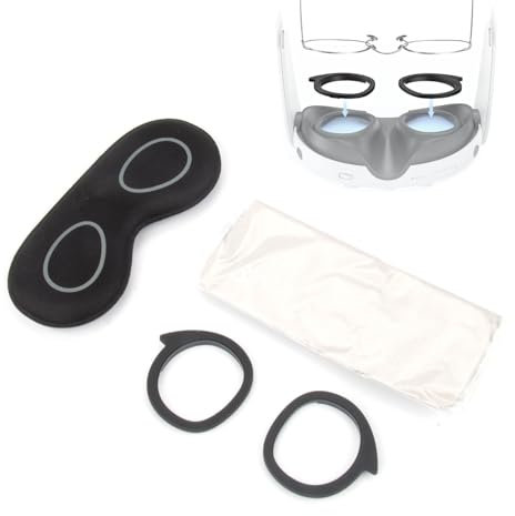 Protezione obiettivo VR accessori compatibili per Quest 3 VR Headset (copertura antipolvere + distanziatore per occhiali)