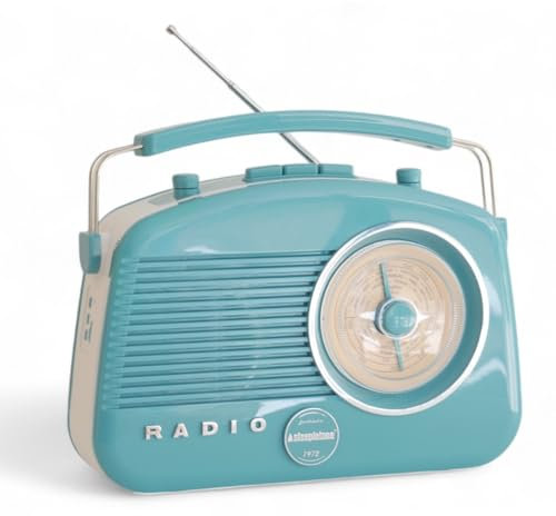 Steepletone Brighton BT Retro Radio - FM MW LW Radio With Bluetooth, Battery & Mains Power, Headphone Socket - Portable, Classic Style (Duck Egg Blue)