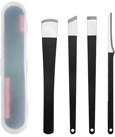 OUDQFCJ 4 pezzi Set Professionale di Clipper per Pedicure con Scatola di Conservazione, Lima del Piede, Pelle Morta, Raschietto in Acciaio Inossidabile, Attrezzi per Lima
