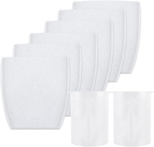 KEEPOW 6 Vorfilter + 2 Pre Filter für Makita CL100 / 106/180 DCL180 Staubsaugerzubehör, Vorfilter Teil 451208-3, Filter Teil 443060-3