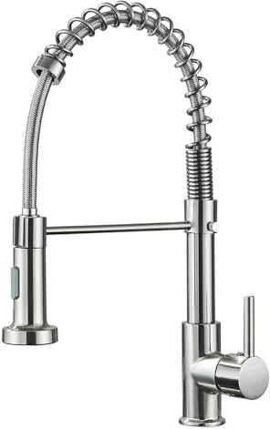 Zamery Wasserhahn Küche Hoher Bogen Hochdruck Küchenarmatur mit Herunterziehen Brause Armatur 360° Drehbar Spültischarmatur Gebürstet