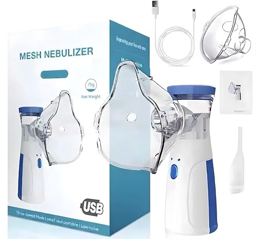 Aerosol Ultrasuoni Portatile USB Macchina Con 2 Maschere E Boccaglio Adulti Bambini Silanzioso Inalatore Mesh Nebulizzatore Atomizzatore