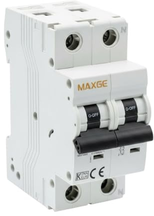 Webmatel Interruptor Automático Magnetotérmico Residencial Curva C | 50A | 6kA | 1P + Neutro | 230V | Montaje Carril DIN |