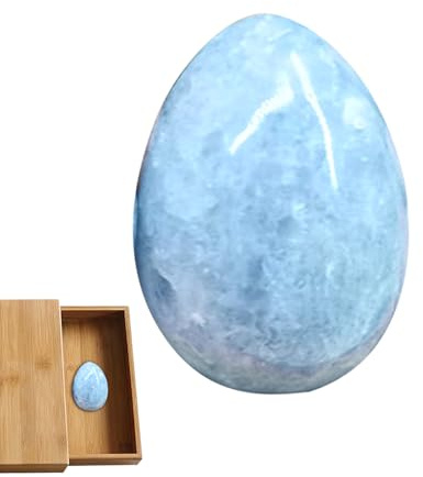 Huevo De De Cianita Natural: Piedra Preciosa Pulida De 4 A 5 Cm Para Meditación, Reiki Y Curación | Piedra De Palma De Bolsillo Para Aliviar La Ansiedad, Equilibrar La Energía, Decoración Del