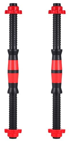 DIYEAH Set 2 Manubri da 40 Cm con Collari Spinlock, Barra con Maniglia Zigrinata in Acciaio per Allenamento Forza Uomo e Donna, Pesi per Esercizi di Braccia, Spalle e Colore Casuale