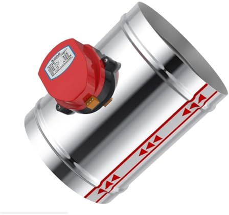 Stainless Steel Electric Air Duct Motorized Damper, 60mm-200mm Ventilation Pipe Valve, 1Nm Actuator, 220V 24V 12V Options(80MM,DC12V)