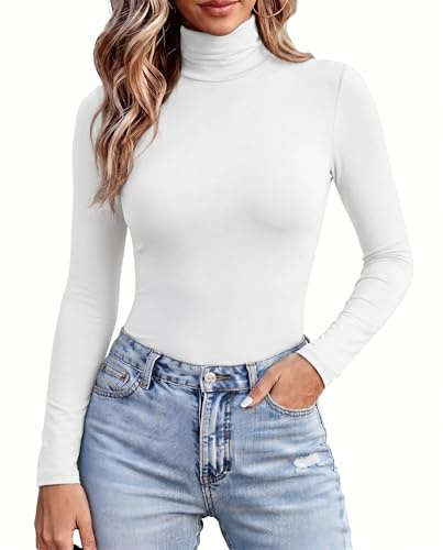 Avidlove Body Elegante de Manga Larga Mujer Top de Cuello Alto Blusa para Fiestas Atuendo para Raves y Discotecas Body Sexy Figuras
