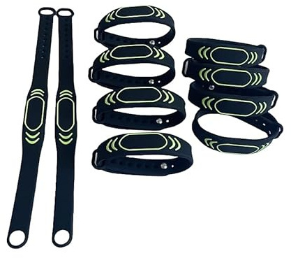 YARONGTECH Pulsera de Silicona RFID NFC 1K para Acceso 13,56 MHz Negro (Pack de 10)