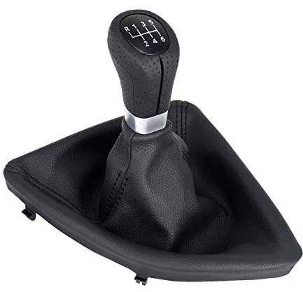 L&P A277-1 Schaltknauf Knauf Schaltsack Schaltmanschette Schalthebel Hebel Leder perforiert Schwarz 6 Gang kompatibel mit BMW 1er e81 e82 e87 e88 Knauf Plug Play Ersatzteil Schaltknopf