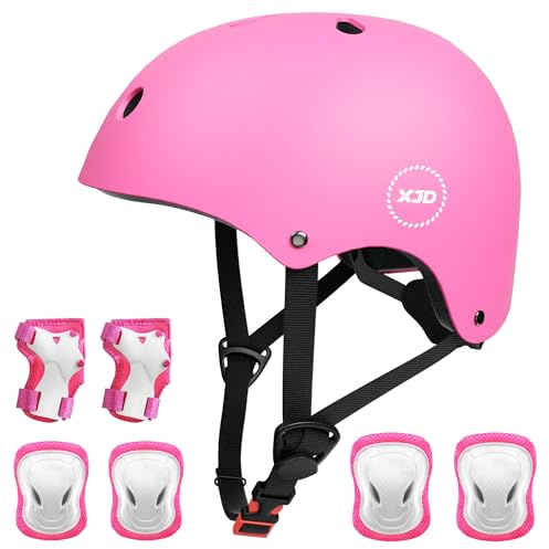 XJD Kids Helmet Adjustable Kids Bike Helmet Protective Gear Sets for 2-13 Years Knee Pads Elbow Pads Wrist Guards for Child Roller Skates Skateboard Inline Cycling Bicycle BMX Scooter Boys Girls