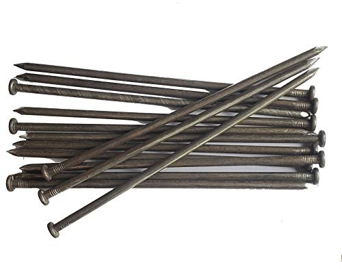 WOCHOLL Landscape Stakes Metal Landscape Edging Anchoring Spikes, 10-Inch Length 50 Count, for Artificial Turf Stakes, Paver Edging, Weed Barrier, Timber, Carpentry, Tent and More