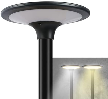 GINUX Solar Straßenlaterne 200W, 2300LM Solarleuchten 360° Superhelle Solarlampen für Außen, 2 LED-Farben Solar Strahler Wasserdichte Garten Sicherheitleuchte stehend für Outdoor (ohne Lichtmast)