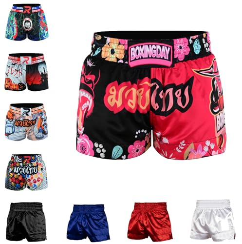 ROAR-INT Kid's Muay Thai Shorts Martial Arts MMA Kickboxing Shorts for Boys Girls Boxing Trunks Shorts (US, Alpha, Large, Regular, Gorilla, Regular Fit)