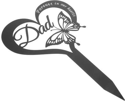 BESPORTBLE Estaca Conmemorativa Forma De Corazón De Metal para Cementerio Decoración De Jardín Duradera y Resistente Escultura para Recordar Seres Queridos