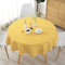 KUAOOAUK Runde Tischdecke, Baumwolle Leinen Tischdecke, Nordic Style Tischabdeckungen für runde Tabelle, einfache Speisetischdecke für Parteien Urlaub Küche Garten Picknick Dekoration (140cm, Gelb)