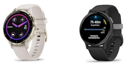 Garmin Venu 3S – GPS-Fitness-Smartwatch mit Bluetooth Telefonie und Sprachassistenz & Vivoactive 5 - GPS-Smartwatch mit 1,2 AMOLED Touchdisplay, Fitness- und Gesundheits- und Musikfunktionen