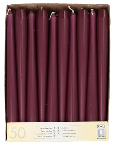 PAPSTAR, 50 ljusstakar Ø 2,2 cm – 25 cm lila