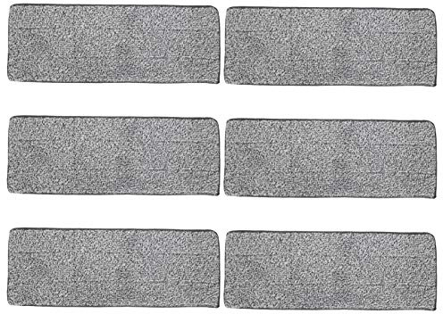 Set di 6 panni in microfibra, panni piatti riutilizzabili, panni piatti, testine di ricambio, panni lavabili per la pulizia di pavimenti su più superfici, 33 x 12 cm.