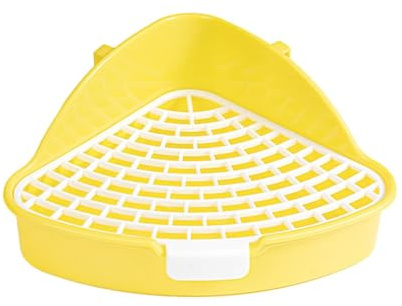 Bac Litiere Lapin, Litière Toilette Petits Animaux pour Cages Détachable Entraîneur de Pot Grille Corbeille à Litière d'angle pour Lapin Cochon d'Inde Hamster Chinchilla