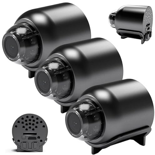 Mini WiFi Camera, 3pcs Mini caméra pour Les Yeux, 1080p HD Night Vision WiFi, Micro-Moniteur Grand Angle avec Lecture vidéo, contrôle de l'application pour l'entrepôt de Magasin Bureaux à Domicile