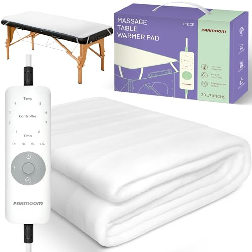 Massage Table Warmer Heating Pad Professional Massage Bed Warmer with 4 Timer, 8 Heat Settings, Overheat Protection for Massage Bed & Spa, Lightweight and Compact for Easy Portability, 30 x 71