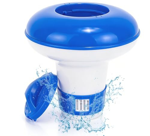 KGC Dispenser di Cloro,12,5cm Pollici Dispenser Galleggiante per pastiglie di Cloro e bromo da 20g Regolabile Dispenser di Cloro per Piscine, vasche idromassaggio, Spa, fontane