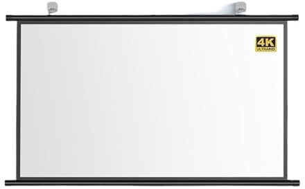 Portable Roll-Up Projector Screen, Black Manual Pull Down Projector Screen 30-72 Inch 4:3 16:9(40 Inch (4:3))