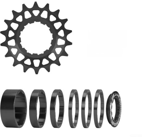 Kit di conversione per bicicletta a velocità singola 16T 18T in lega di alluminio per filettatura per hyperglide corpo mozzo libero leggero ruota libera distanziatore nero (nero - 18T)