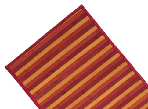 BIANCHERIAWEB Tappeto Bamboo Degradè In Varie Colorazioni 50x180 cm Rosso
