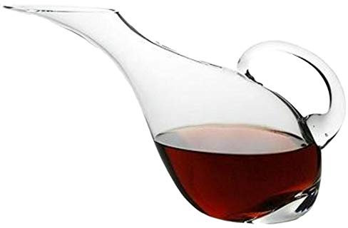 Carafe à vin – Carafe à vin rouge soufflée à la main avec poignée inclinable, 100 % sans plomb