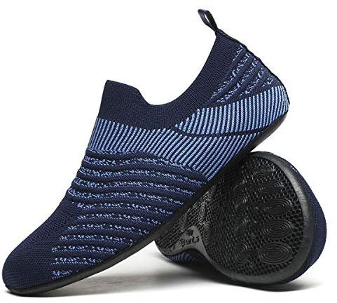 ditont Non-Slip Indoor House Slippers Lightweight Comfortable Grip House Home Floor Shoes for Men Women (dt203DarkBlue43)