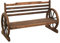 vidaXL Tannenholz Massiv Gartenbank Wagenrad-Design Holzbank Parkbank Sitzbank Gartenmöbel Bank Balkonbank Terrassenbank Outdoor 112cm