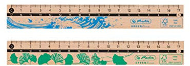 Herlitz 50033614 Lineal, 17 cm, aus 100 Prozent FSC-Holz, 1 Stück