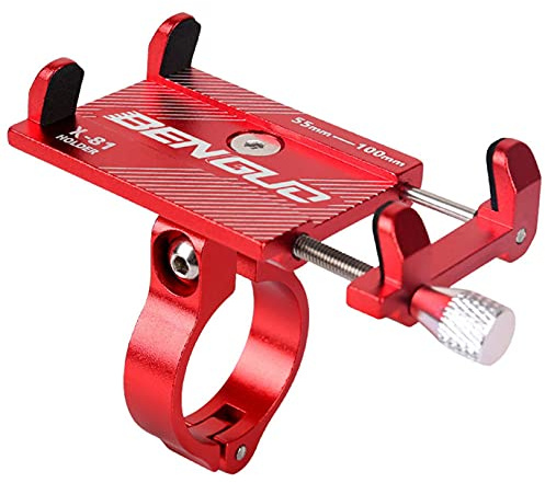 Support TéLéPhone De VéLo, Support TéLéPhone De Moto - Support Guidonavec 360° Rotation pour Iphone 12, 11 Pro, XS Max, X, XR, 8, 7, 6S, Samsung S10 S9 S8, Huawei, 4.0-6.5 Pouces Smartphones (Rouge)