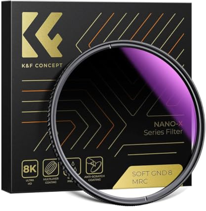 K&F Concept NOX Spot Variabler GND8 Verlaufsfilter, Graufilter, 0,9 Filter für Kameraobjektiv, 49 mm, 55 mm, 58 mm, 62 mm, 67 mm, 72 mm, 77 mm, 82 mm