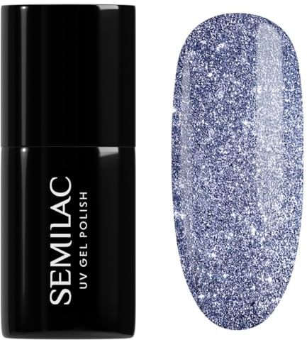 SEMILAC Gel Nail Polish 459 Evening Party - Glitter Gel Polish - Soak Off Easy To Use LED/UV Nail Lamp - Long Lasting Manicure and Pedicure up to 3 weeks