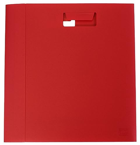 Heftbox/Schulheftbox/Pop-Up-Box/Organizer aus PP-Folie mit Automatikboden und Griffen an beiden Seiten, Farbe: Perlfarbe Rot - 1 Stück