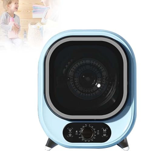 Asciugatrice Piccola, Portatile,5Kg,Asciugatrice Ventilata, Perfetta per L'uso Su Bancone O Con Montaggio a Parete Con Doppia Sonda Di Controllo Della Temperatura,Mini Centrifuga,Blue