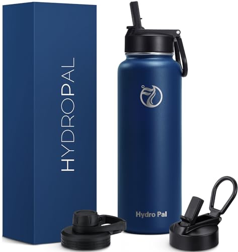Hydropal Borraccia Termica in Acciaio Inox, Borraccia con Cannuccia 500ml/750ml/1L/1.2L/1.9L, Bottiglia Termica Doppia Parete per Bevande Calde e Fredde, Thermos Senza BPA per Scuola, Sport, Palestra