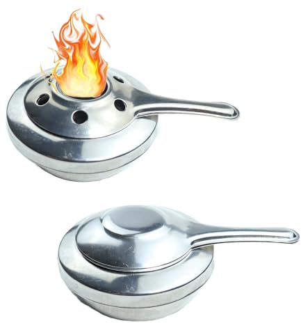 Vastsea 2 Pièces Brûleur d'Alcool pour Fondue, Brûleur à Alcool, Récipients à Pâte Combustible, pour Chauffe-Plats à Fondue ou Plat de Cuisson, Camping, Café, Boissons Chaudes