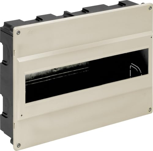 Caja de empotrar magnética para hasta 14 elementos, ideal para instalaciones eléctricas y distribución de corriente.