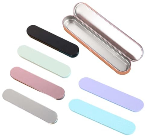 ZHYUAN 7 Stück Silberfarbene Box für Stift,Leere Blechbox Scharnier-Schreibwarenbox Schreibwaren-aufbewahrungsbox Stiftetui Metall-Stifte Etui Leere Blechbox