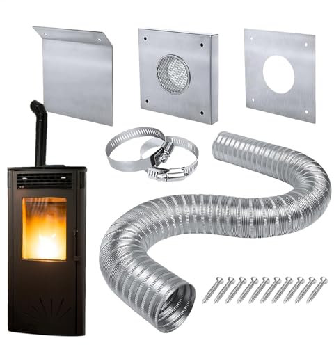 Kit de aire frío exterior – Accesorios para chimenea y estufa resistentes al calor, kit de admisión de aire, diseño de ventilación eficiente, rendimiento resistente para estufa de pellets