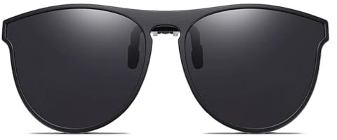 FF FRAZALA Polarized Clip On Sunglasses 100% UV Protection Scratch Proof Snap on Sunglasses Over Prescription Glasses (Grey, 0.0, x)